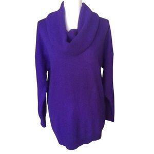 Vintage Purple Cowl Neck Angora Blend Sweater Size Medium